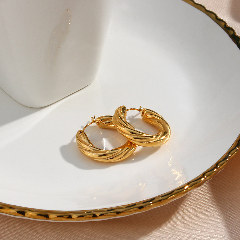 Denisse Twisted Hoop Earrings Image 4