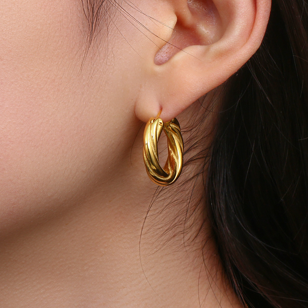 Denisse Twisted Hoop Earrings Image 5