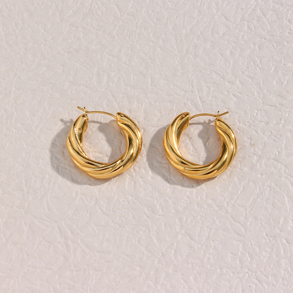 Denisse Twisted Hoop Earrings Image 6