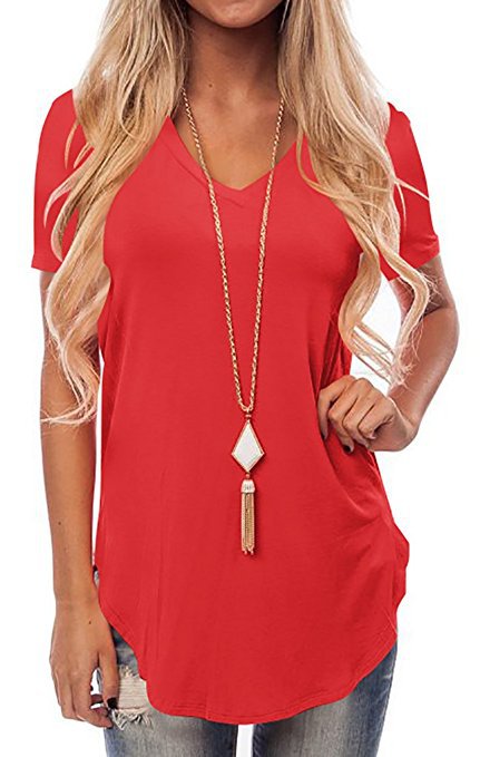 V-Neck Short Sleeve Tuxedo Loose T-Shirt