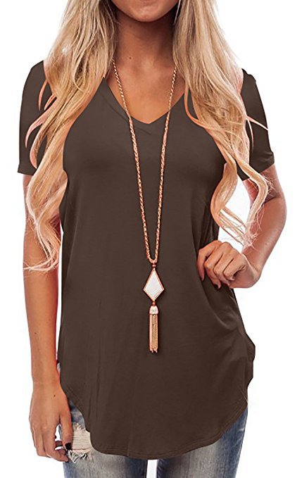 V-Neck Short Sleeve Tuxedo Loose T-Shirt