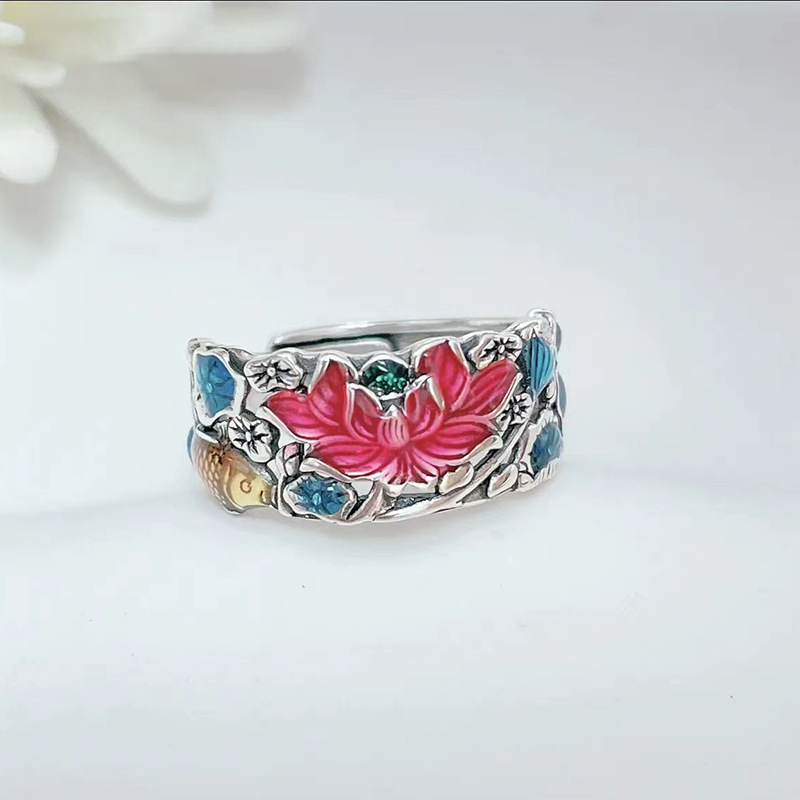 Fish Play Lotus Ring Image 3