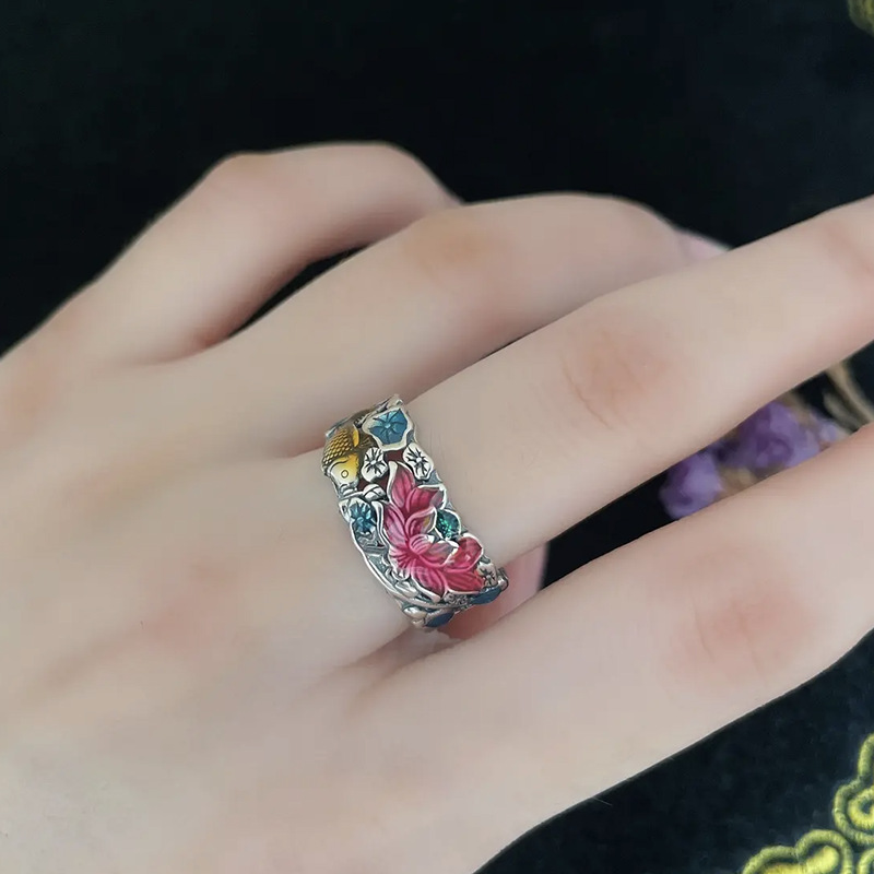 Fish Play Lotus Ring Image 6