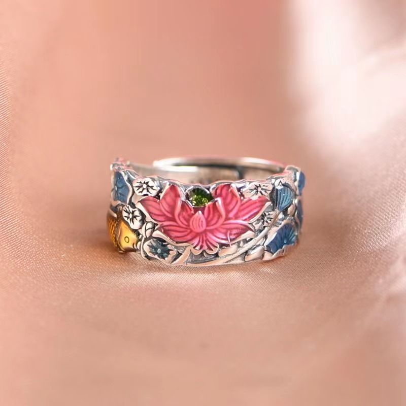 Fish Play Lotus Ring Image 2