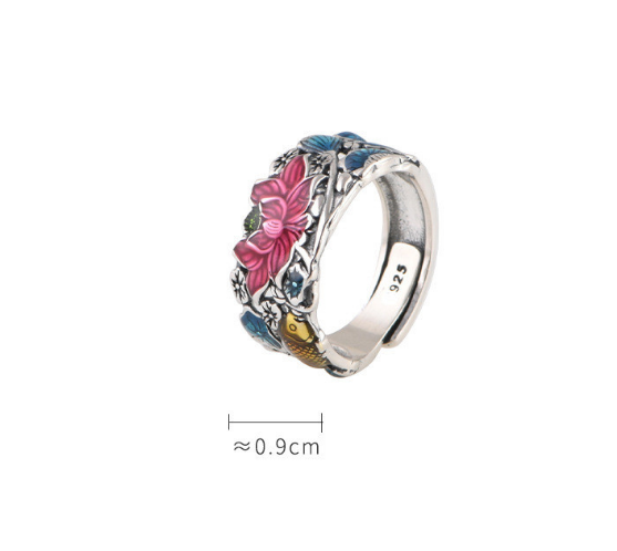Fish Play Lotus Ring Image 7