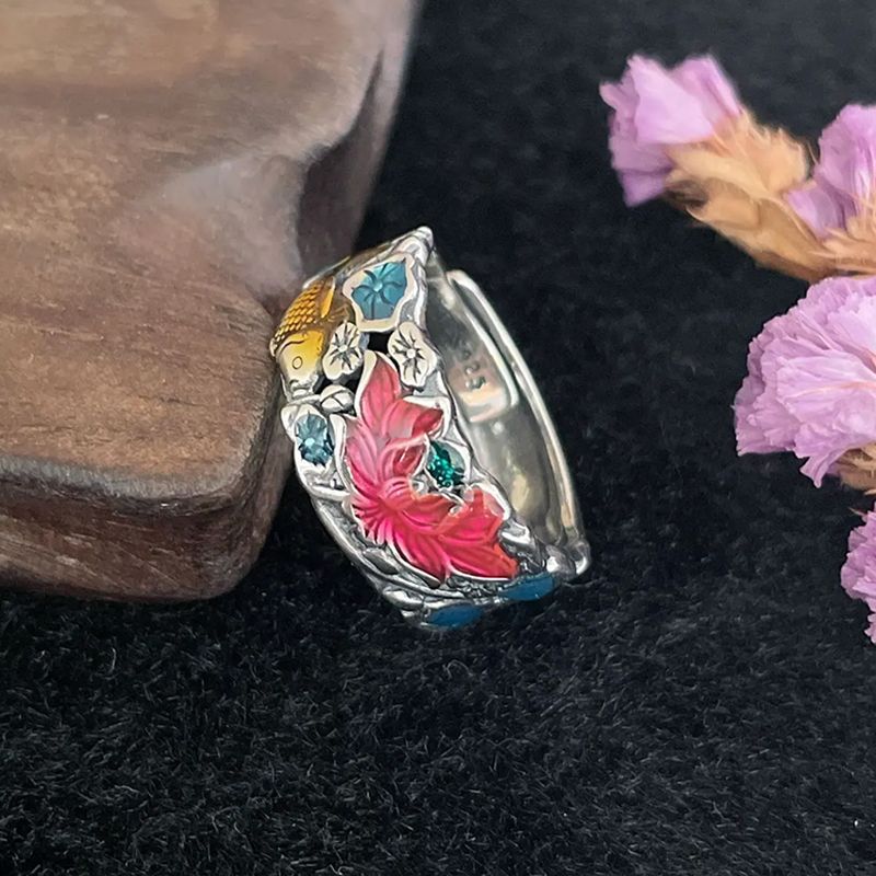 Fish Play Lotus Ring Image 1