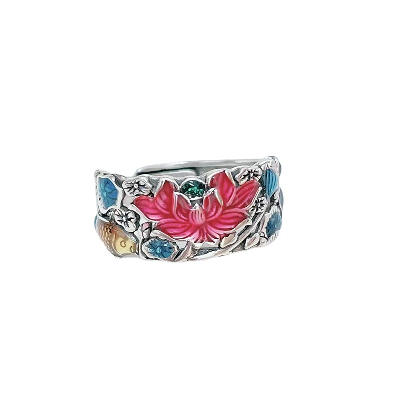 Fish Play Lotus Ring Image 5