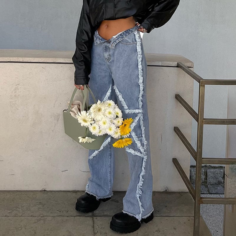 Raw Edge Symmetrical Pentagram Trousers Image 5