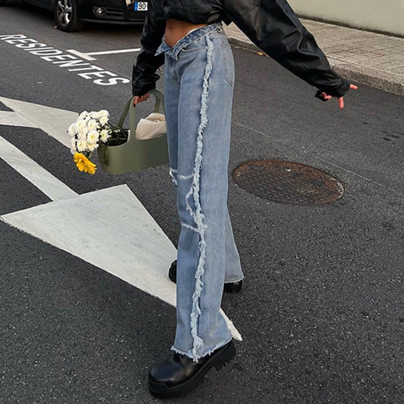 Raw Edge Symmetrical Pentagram Trousers Image 11