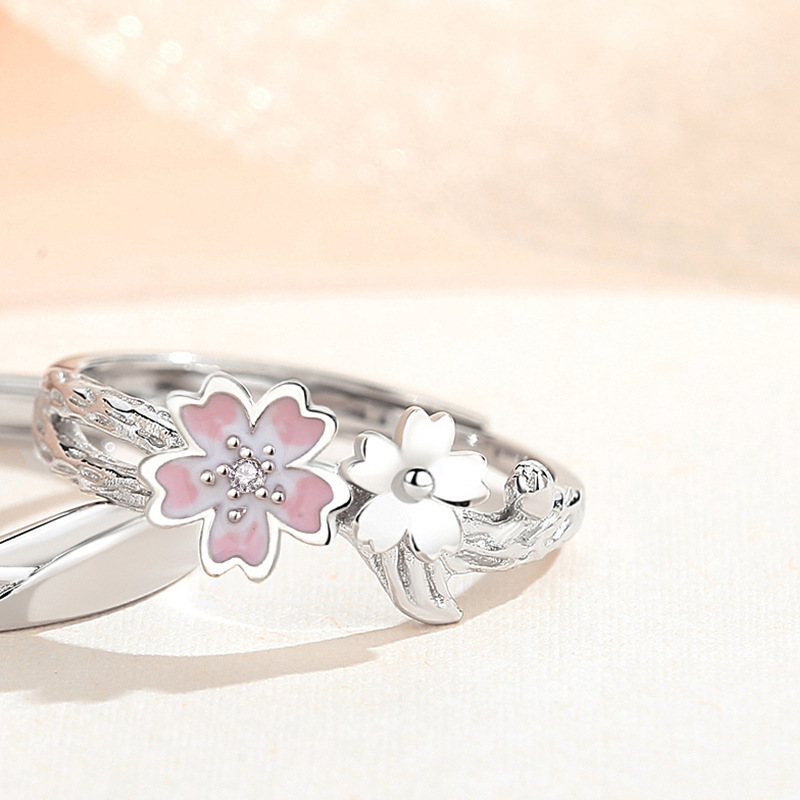 Mori Style Light Luxury Epoxy Fashion Flower Ring 5