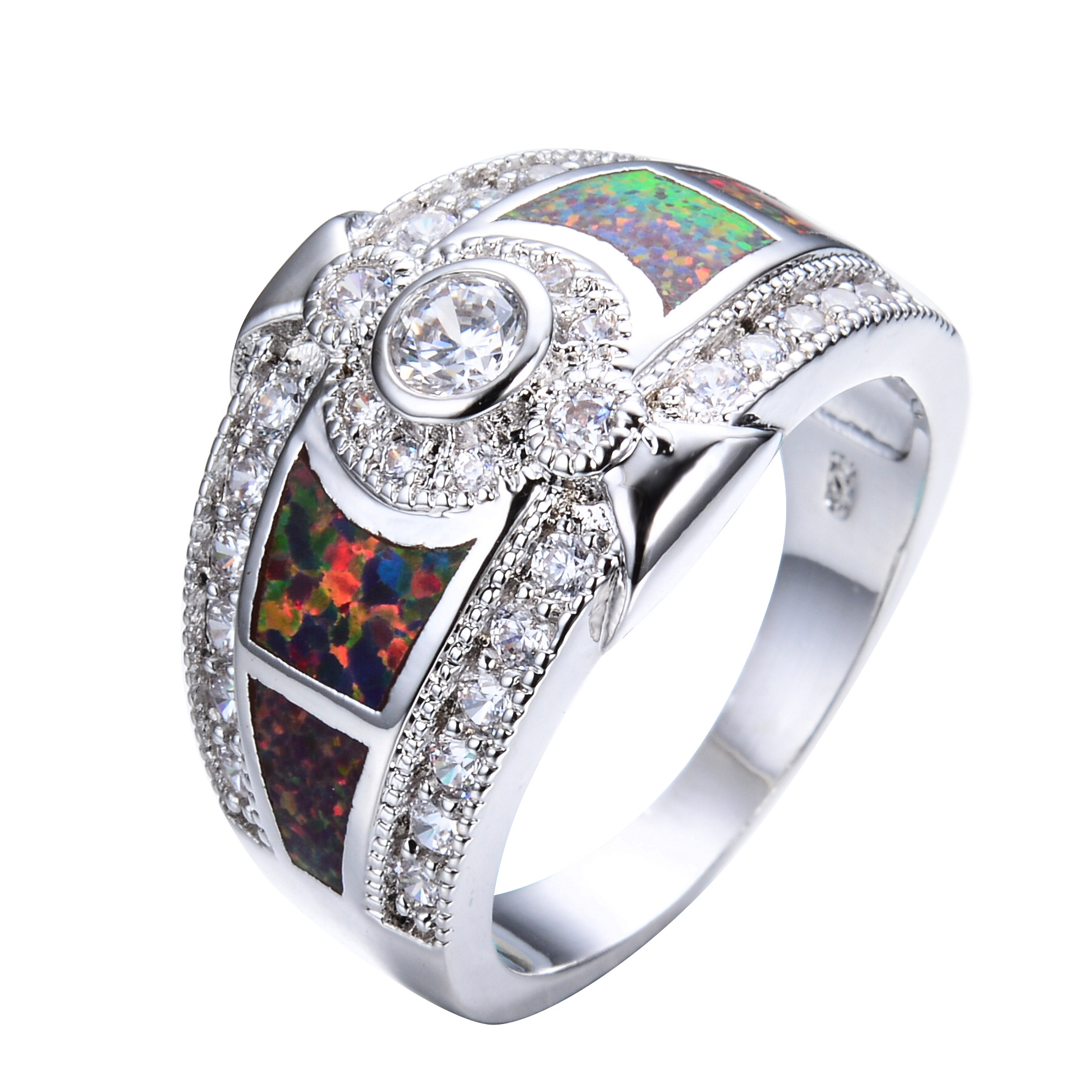 White Aobao Popular White Diamond Zircon Ring Image 6