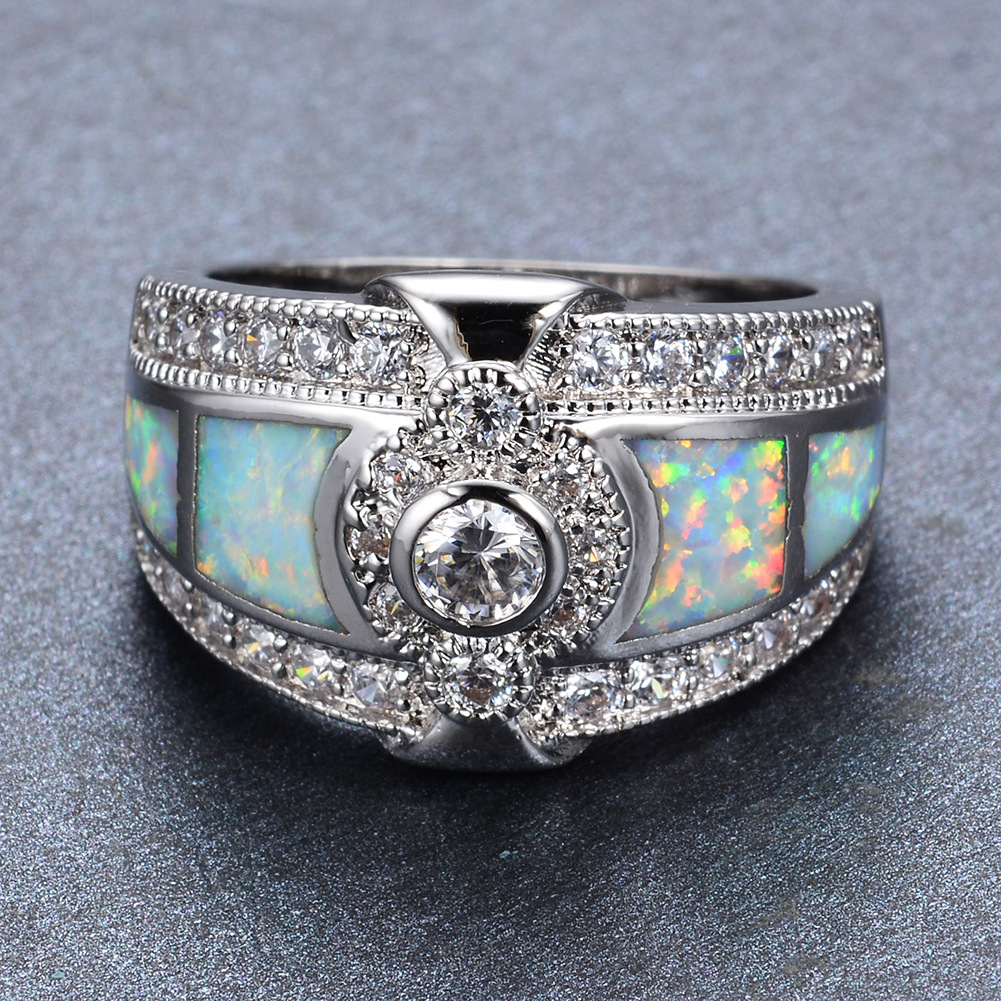 White Aobao Popular White Diamond Zircon Ring Image 5