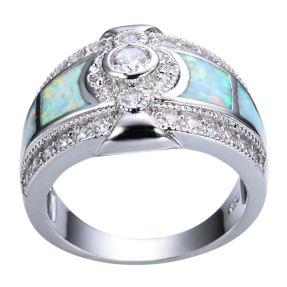 White Aobao Popular White Diamond Zircon Ring Image 2