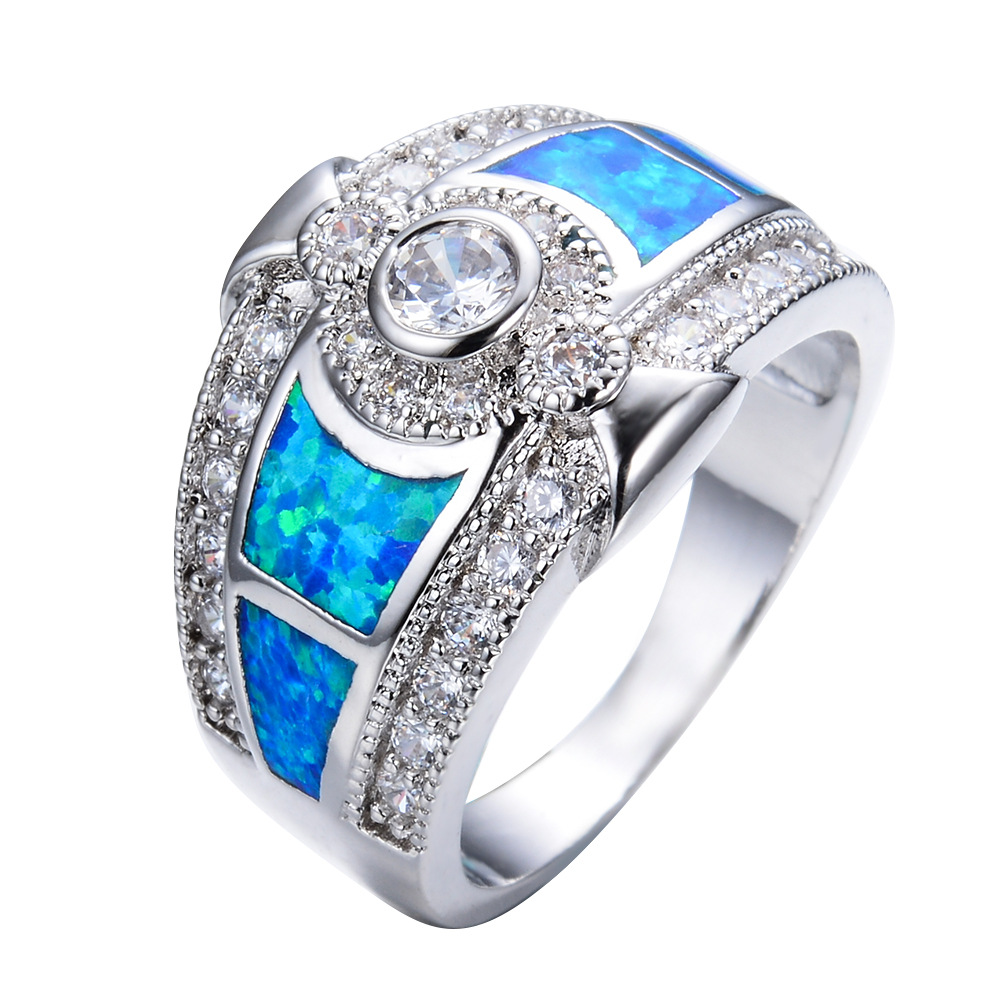 White Aobao Popular White Diamond Zircon Ring Image 7