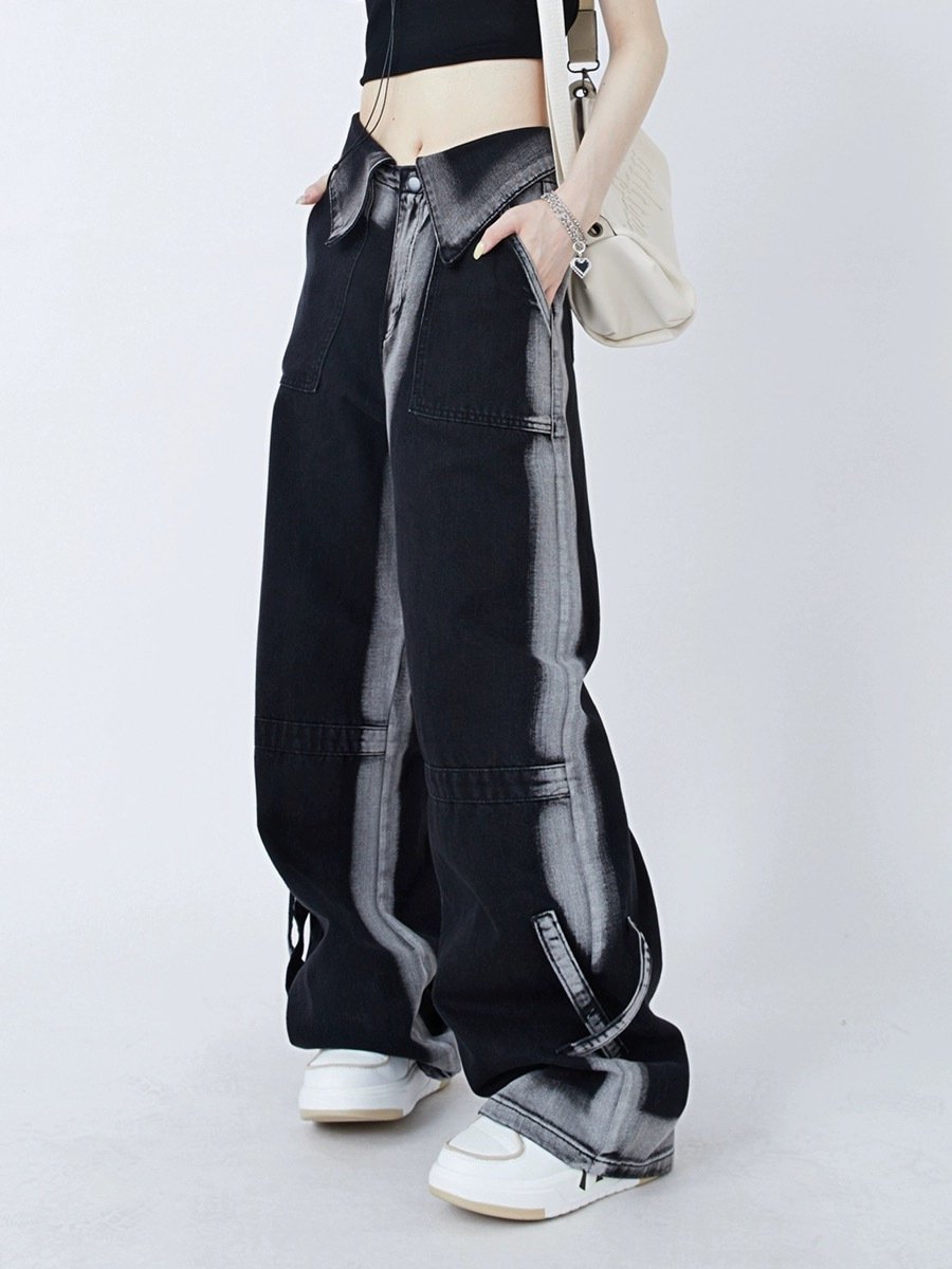 Women's American-style Retro Cuffed Jeans Image 5