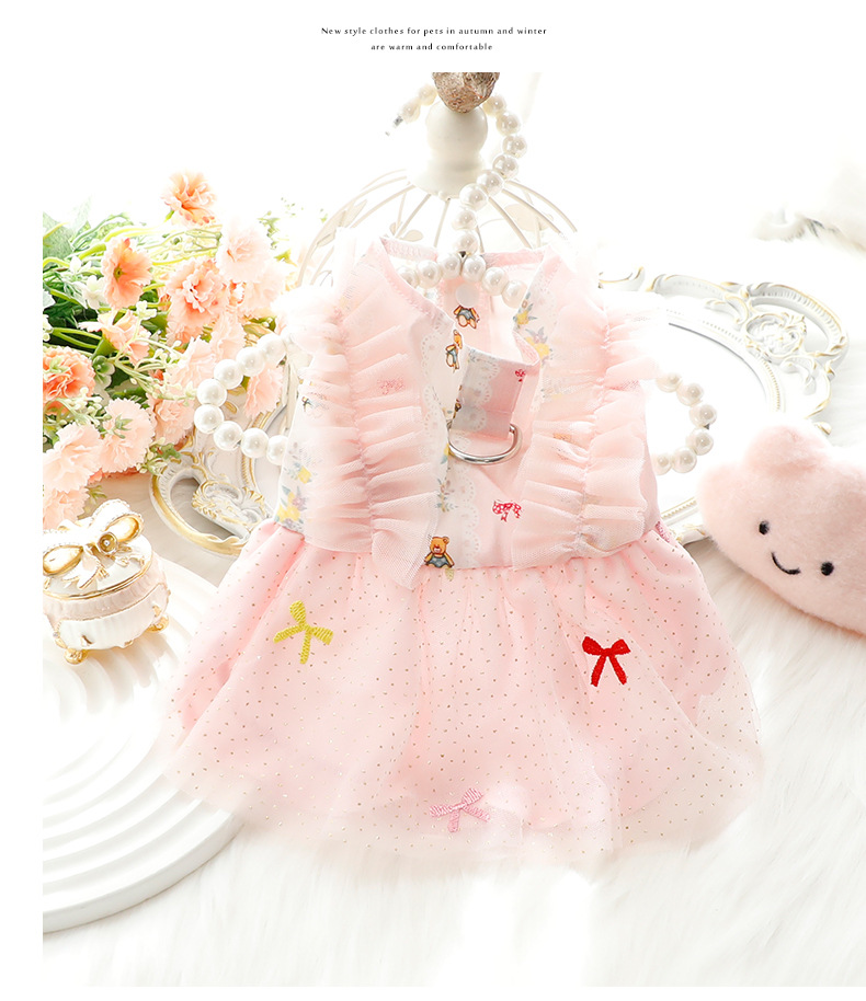 Dog Clothes Thin Cat Princess Skirt - Yellow