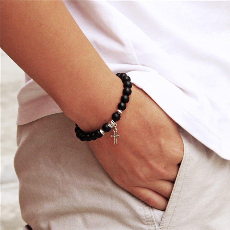 Black Agate Beads Bracelet 1