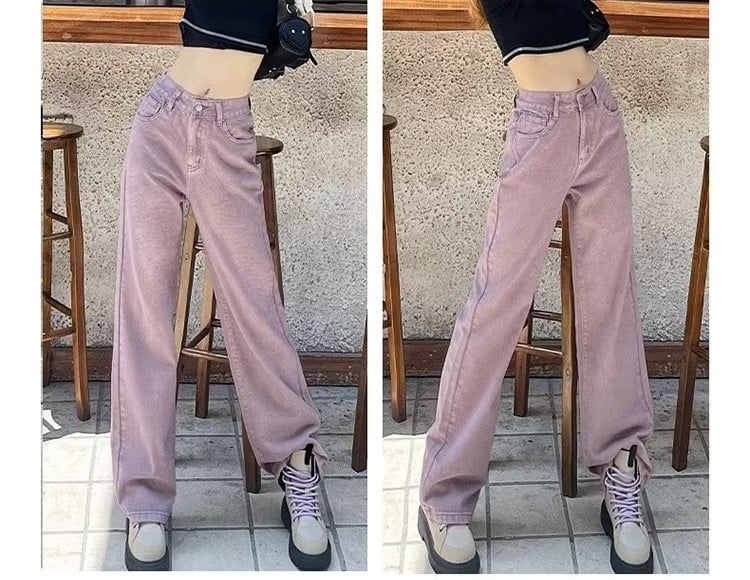 Purple Jeans Trendy Look