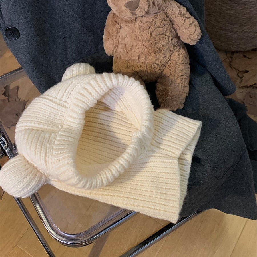 Cute Bear Ears Wool Hat Detail