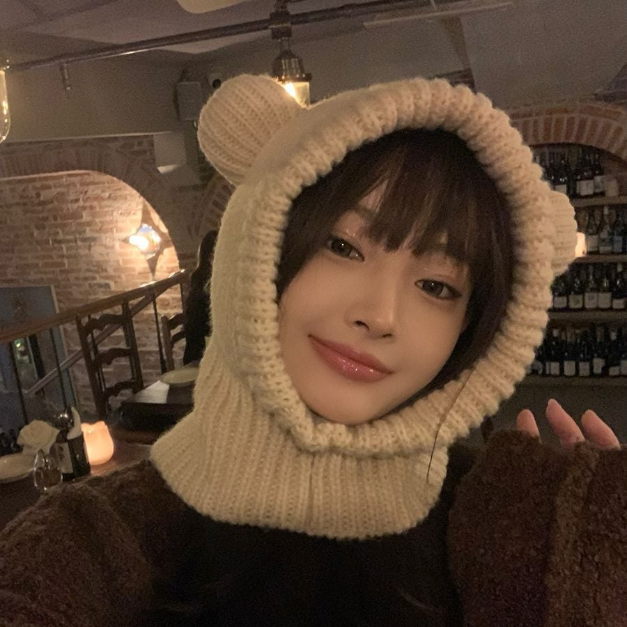 Cute Bear Ears Wool Hat Front