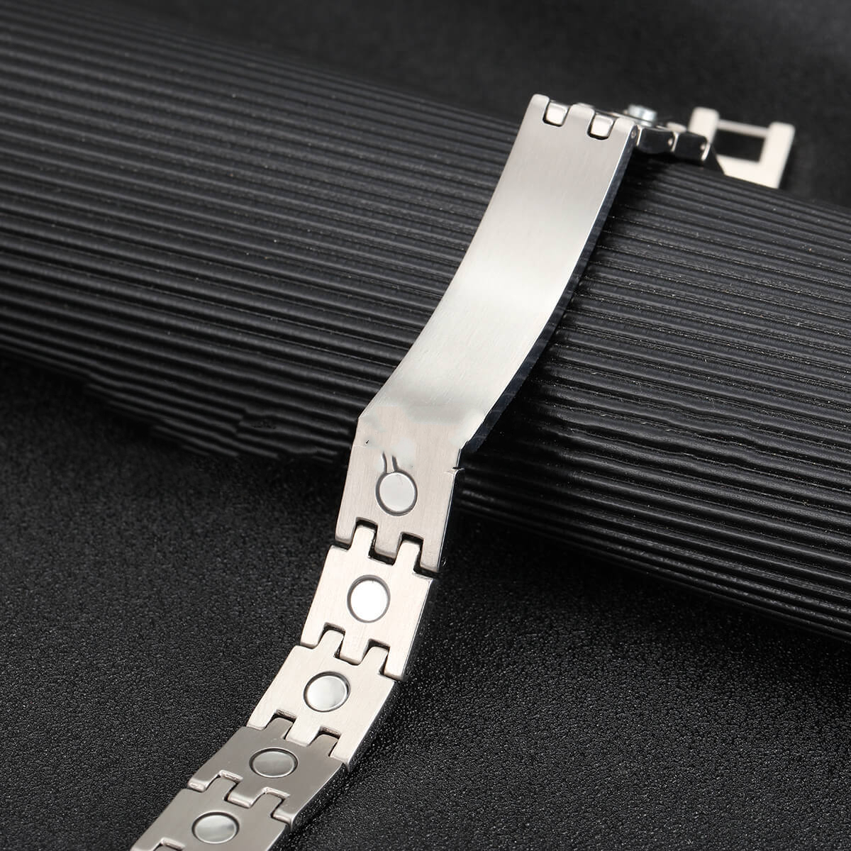 Close-up of Titanium Steel Magnetic Bracelet