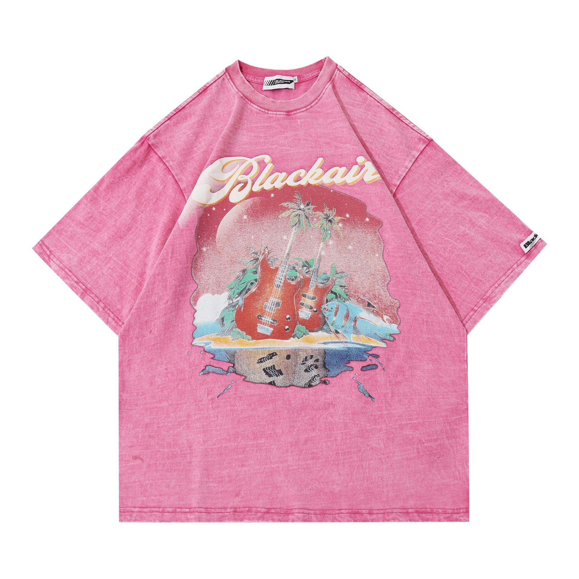 Retro Washed Distressed Rock Guitar Tee 7