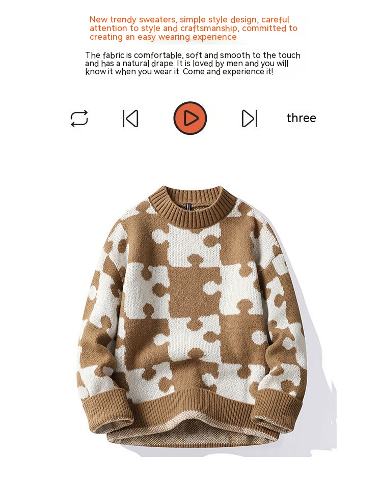 Korean Style Loose French Round Neck Sweater 4