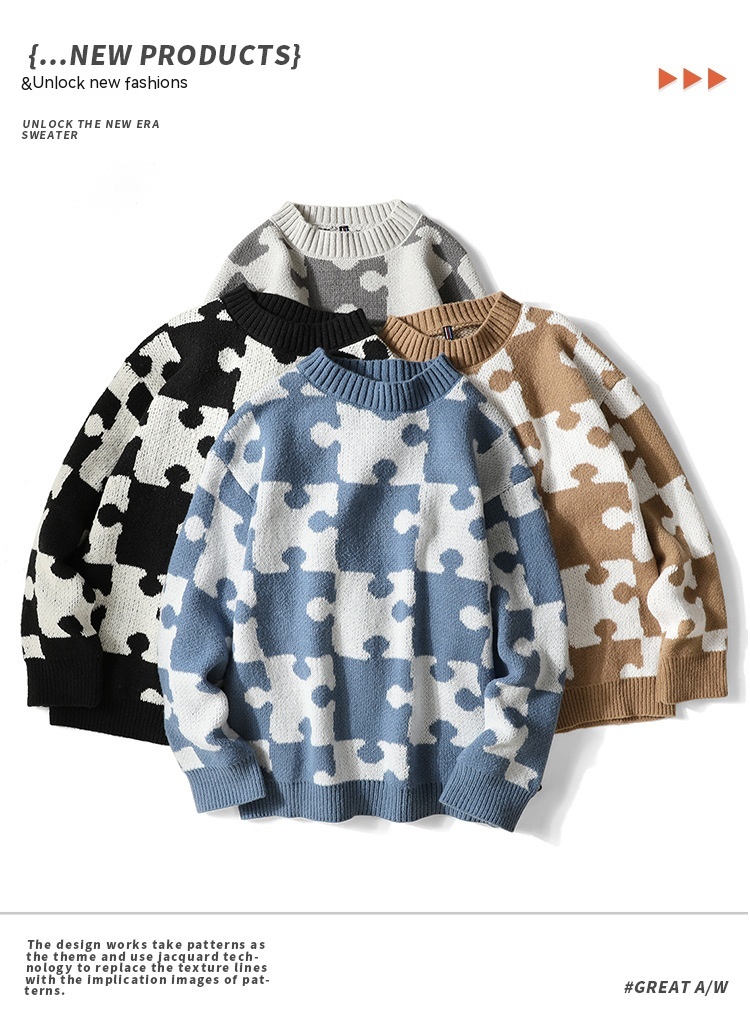 Korean Style Loose French Round Neck Sweater 2