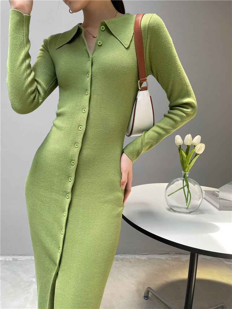 Split Knee-length Dress - Style 5