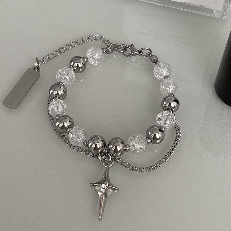 Asterism Cross Stitching Ice Crack Beads Bracelet Image 1