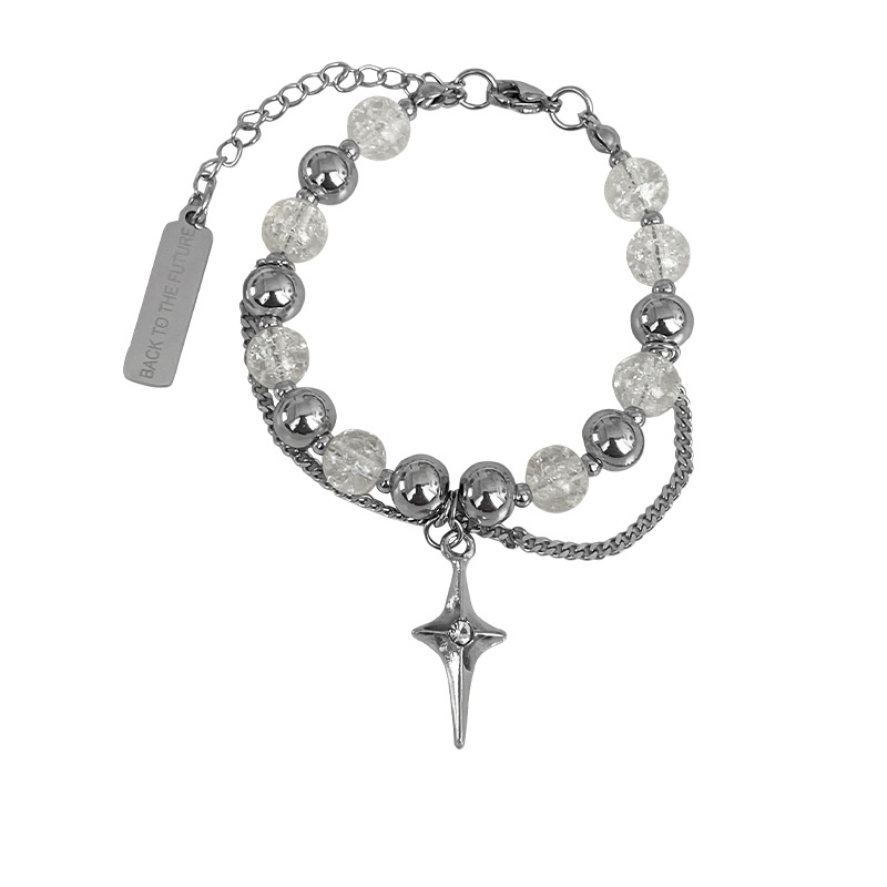 Asterism Cross Stitching Ice Crack Beads Bracelet Image 4