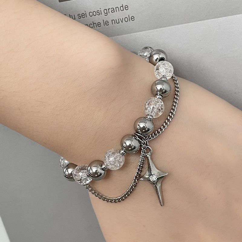 Asterism Cross Stitching Ice Crack Beads Bracelet Image 3