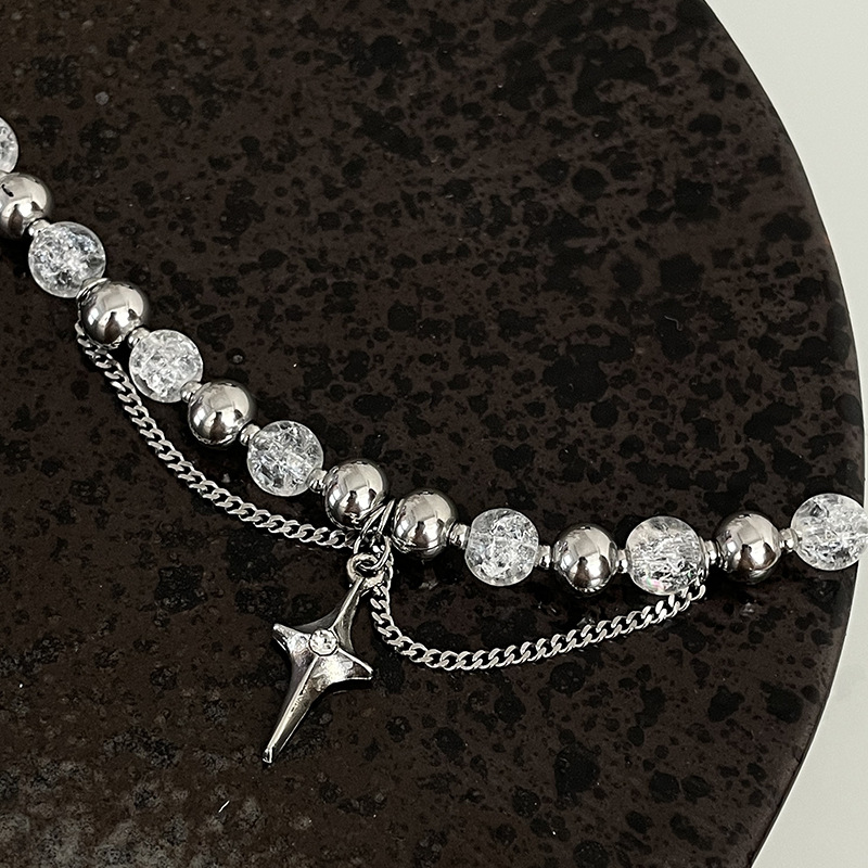 Asterism Cross Stitching Ice Crack Beads Bracelet Image 2