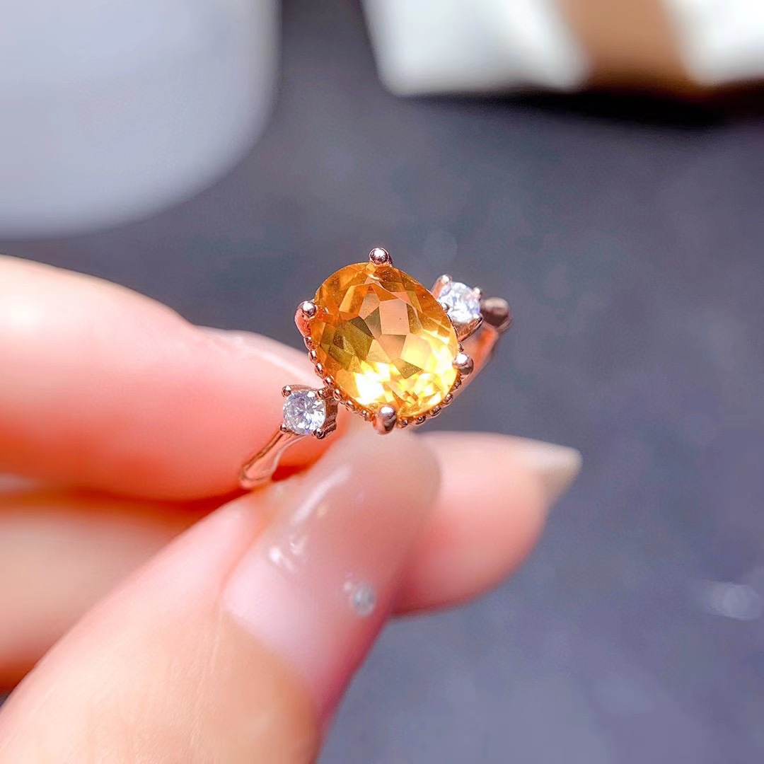 Citrine Ring on Hand