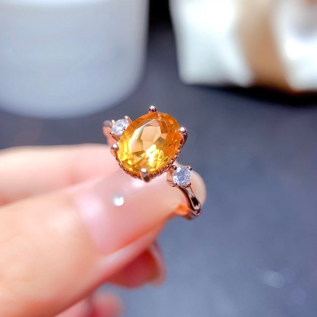 Citrine Ring Side View