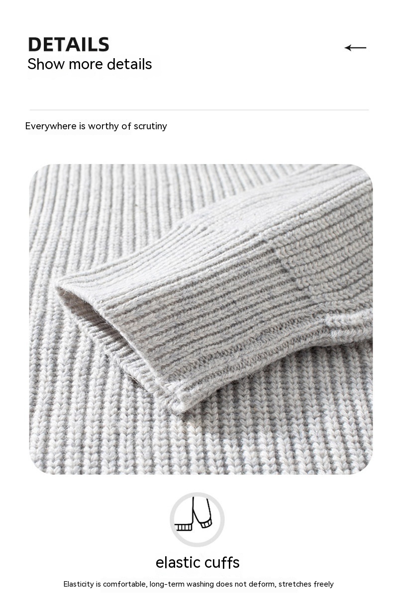 Fashion Half Cardigan Loose Sweater - Image 11