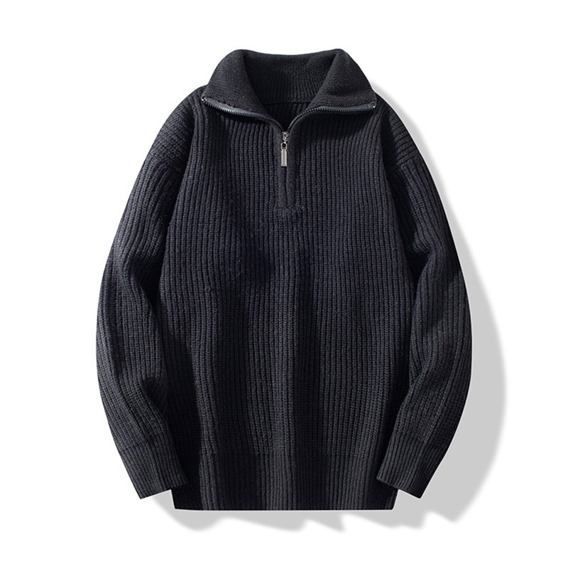 Fashion Half Cardigan Loose Sweater - Image 9