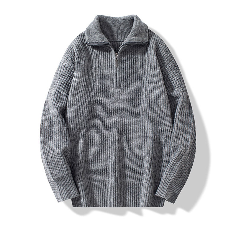 Fashion Half Cardigan Loose Sweater - Image 7