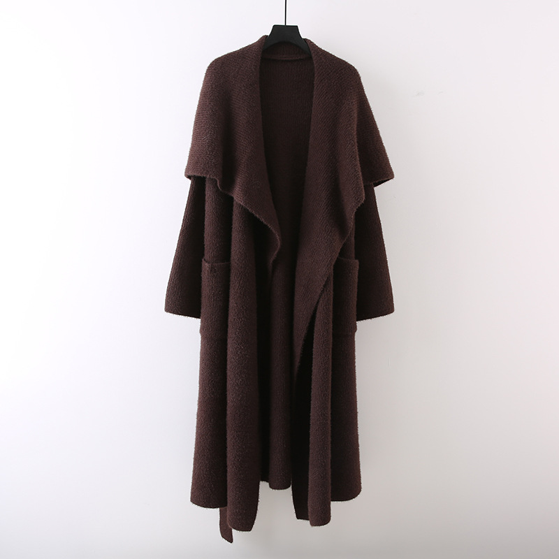 Fashionable Knitted Cardigan in Brown