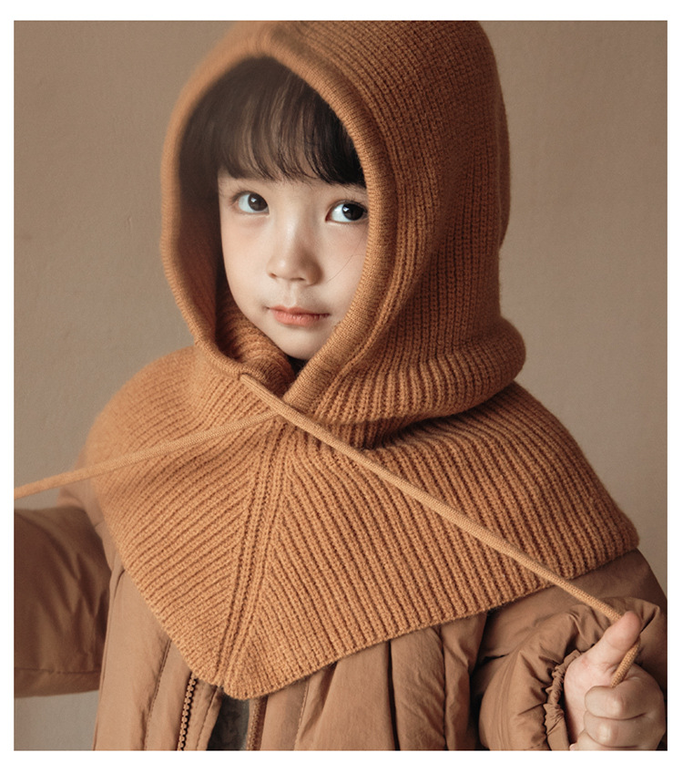 Children's Knitted Hat Down Jacket Image 4