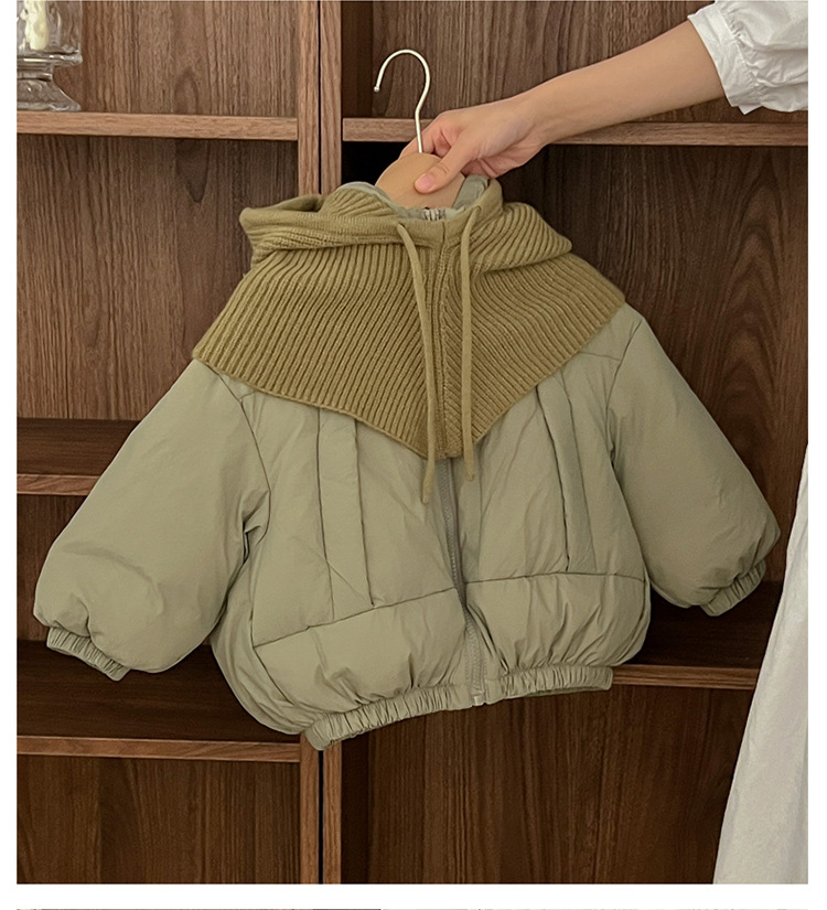 Children's Knitted Hat Down Jacket Image 12