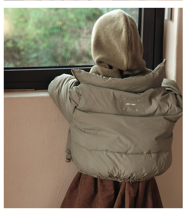 Children's Knitted Hat Down Jacket Image 9
