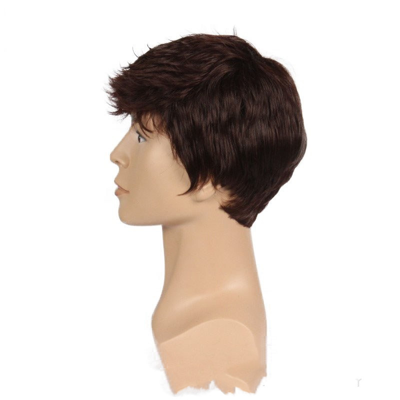 Men's Short Hair Wig Close-up