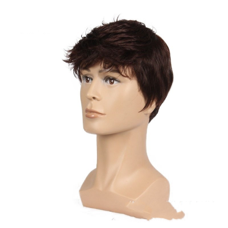 Men's Short Hair Wig - Dark Brown