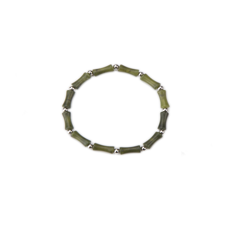 Original Design Jade Bamboo Beaded Men's Bracelet