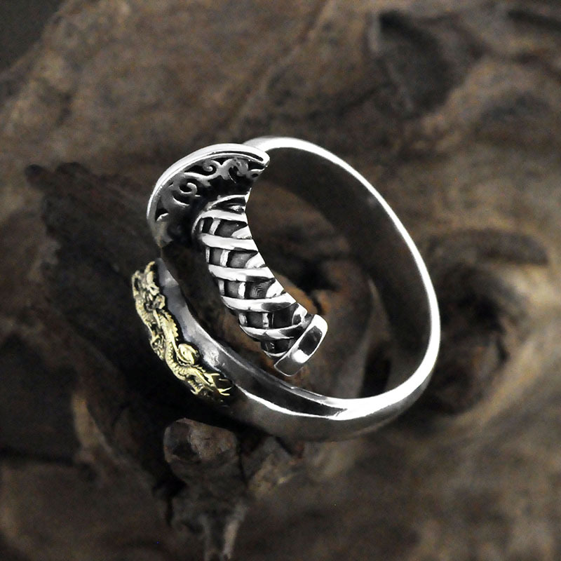 S925 Silver Retro Distressed Ring Image 2