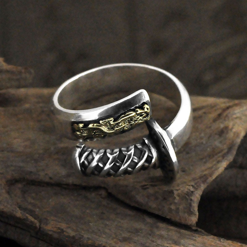 S925 Silver Retro Distressed Ring Image 5