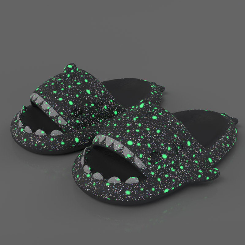 Starry Sky Luminous Shark Slippers