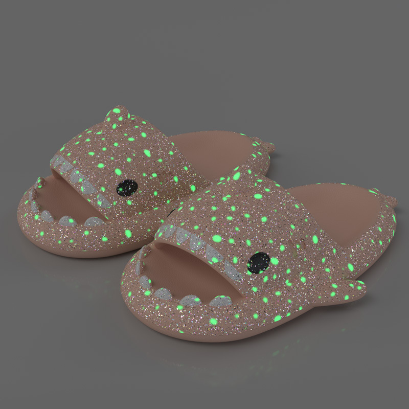 Starry Sky Luminous Shark Slippers