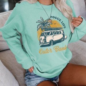 Printed Casual Women's Loose Crew Neck Top Image 6